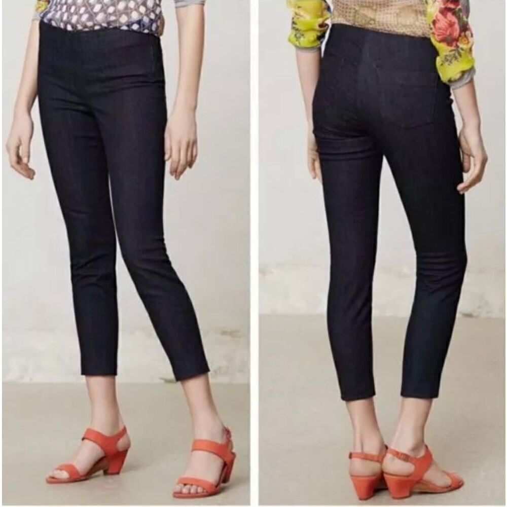 Womens J BRAND Side Zip Clean Dark Rinse Slim Leg Crop Capri Jeans - Sz 27